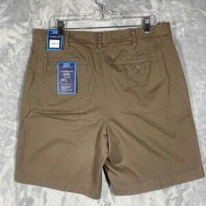 Croft & Barrow Mens 34 Shadow Brown Flat Front Flexible Waist Shorts CBS2000B